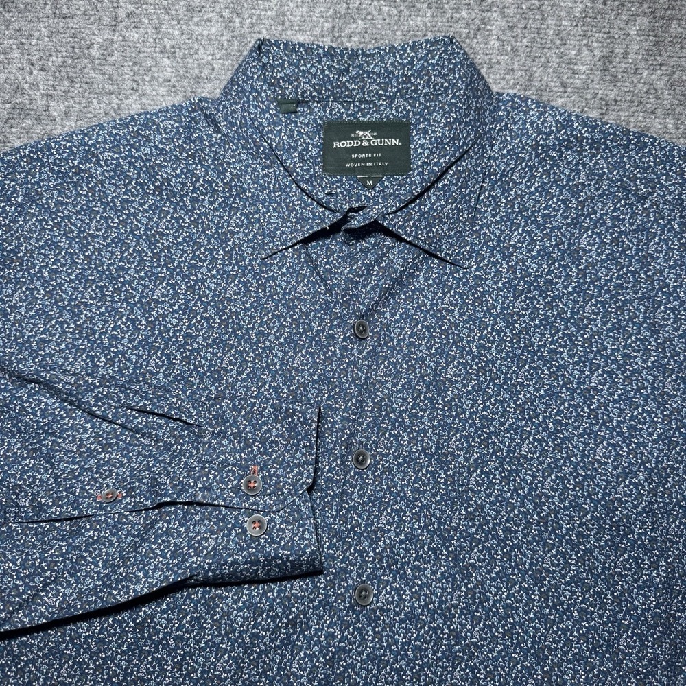 Rodd & Gunn Floral Sports Fit Cotton Button Down Shirt Men Medium Italian Fabric